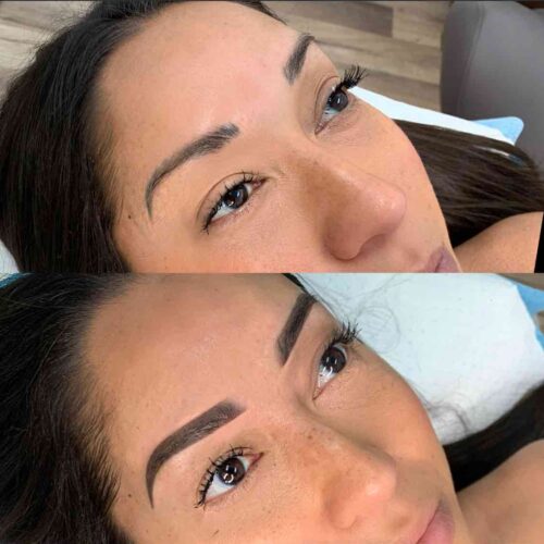 Makeupomg Microblading before and after dark brows